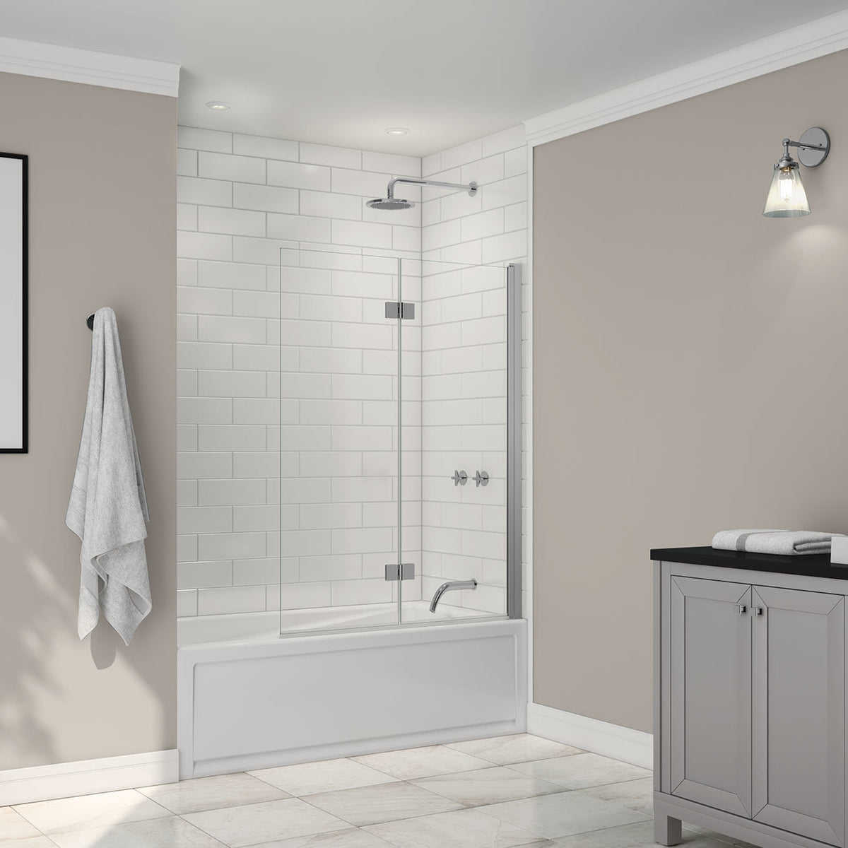 Maax Axial Access 42 x 56 in 6 mm Pivot Tub Screen for Alcove Installation