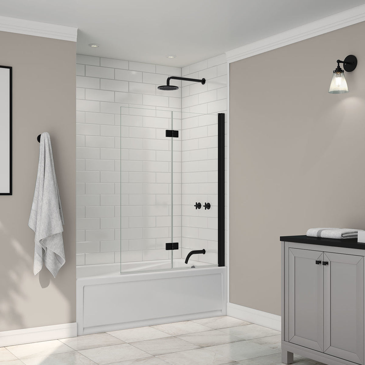 Maax Axial Access 42 x 56 in 6 mm Pivot Tub Screen for Alcove Installation - image 6