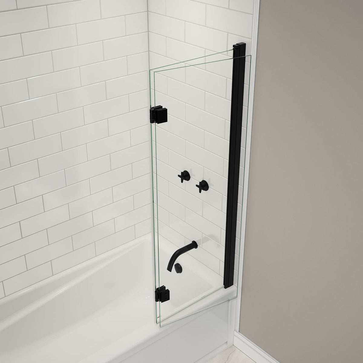 Maax Axial Access 42 x 56 in 6 mm Pivot Tub Screen for Alcove Installation - image 8