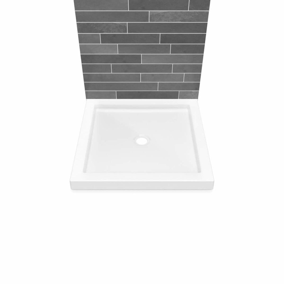 Maax B3Round 3636 Acrylic Shower Base in White with Center Drain - image 7