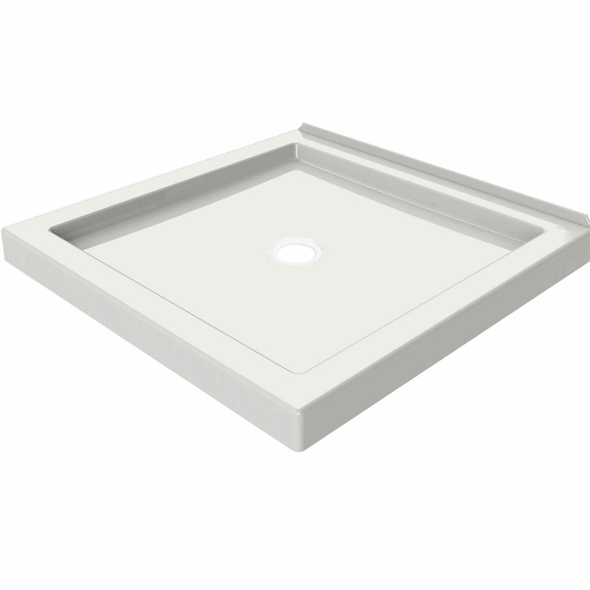 Maax B3Round 3636 Acrylic Shower Base in White with Center Drain - image 8