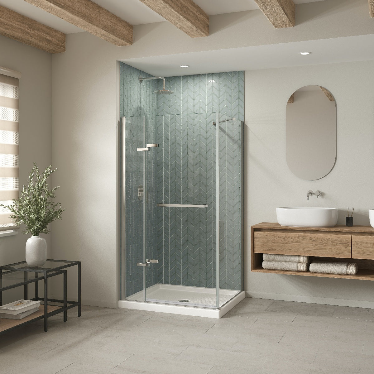 Maax B3Round 4834 Acrylic Shower Base in White with Center Drain - image 18