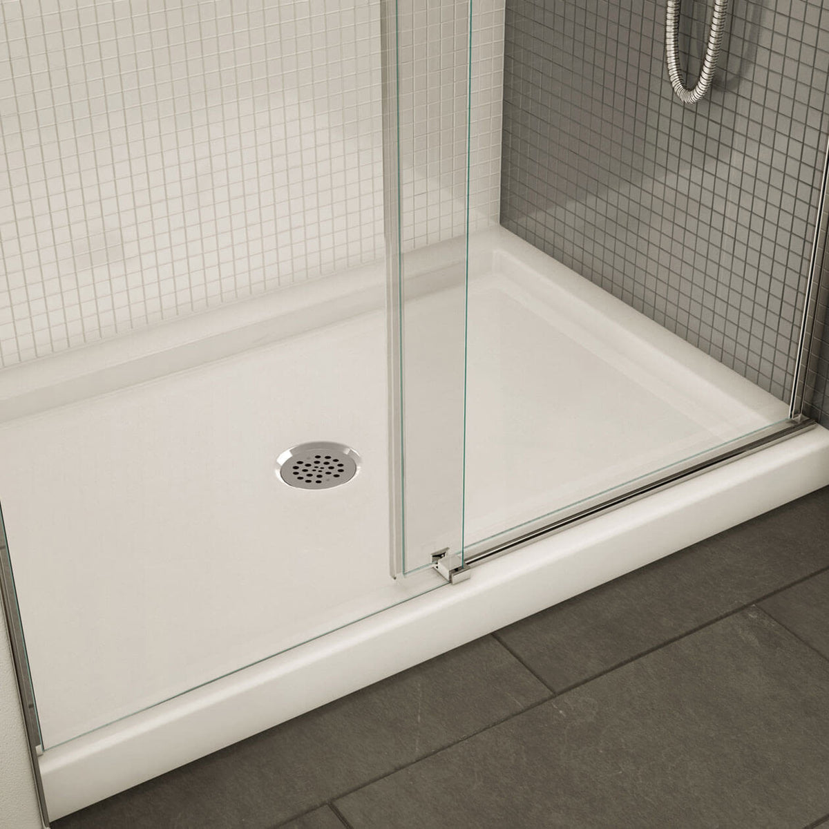 Maax B3Round 4834 Acrylic Shower Base in White with Center Drain - image 2