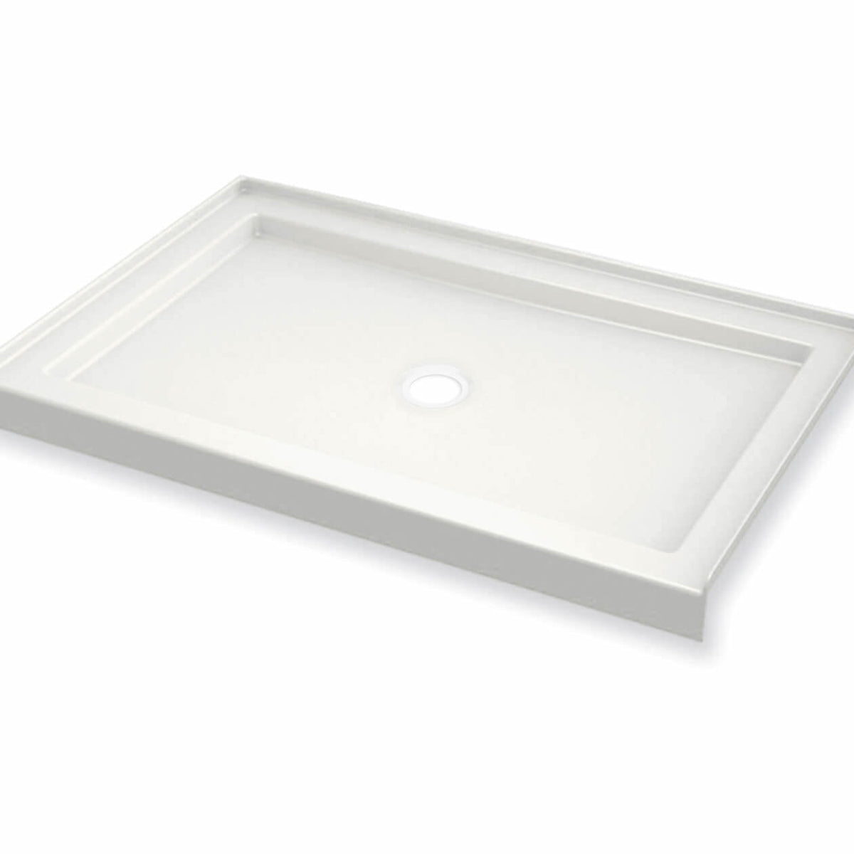 Maax B3Round 4836 Acrylic Shower Base in White with Center Drain - image 3