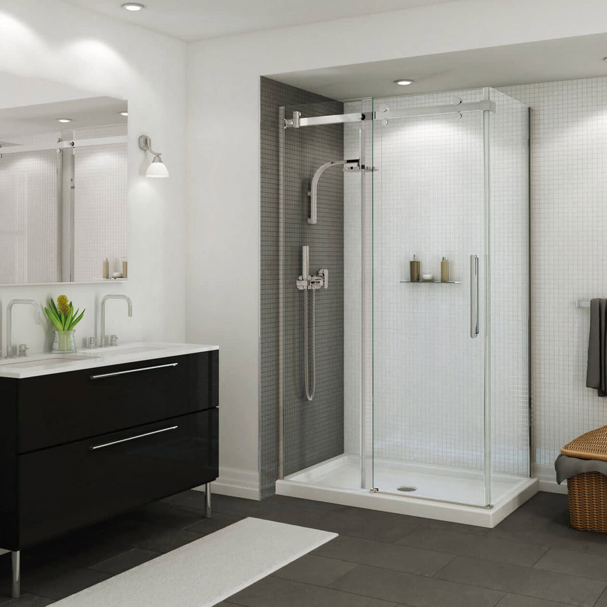 Maax B3Round 4836 Acrylic Shower Base in White with Center Drain - image 4