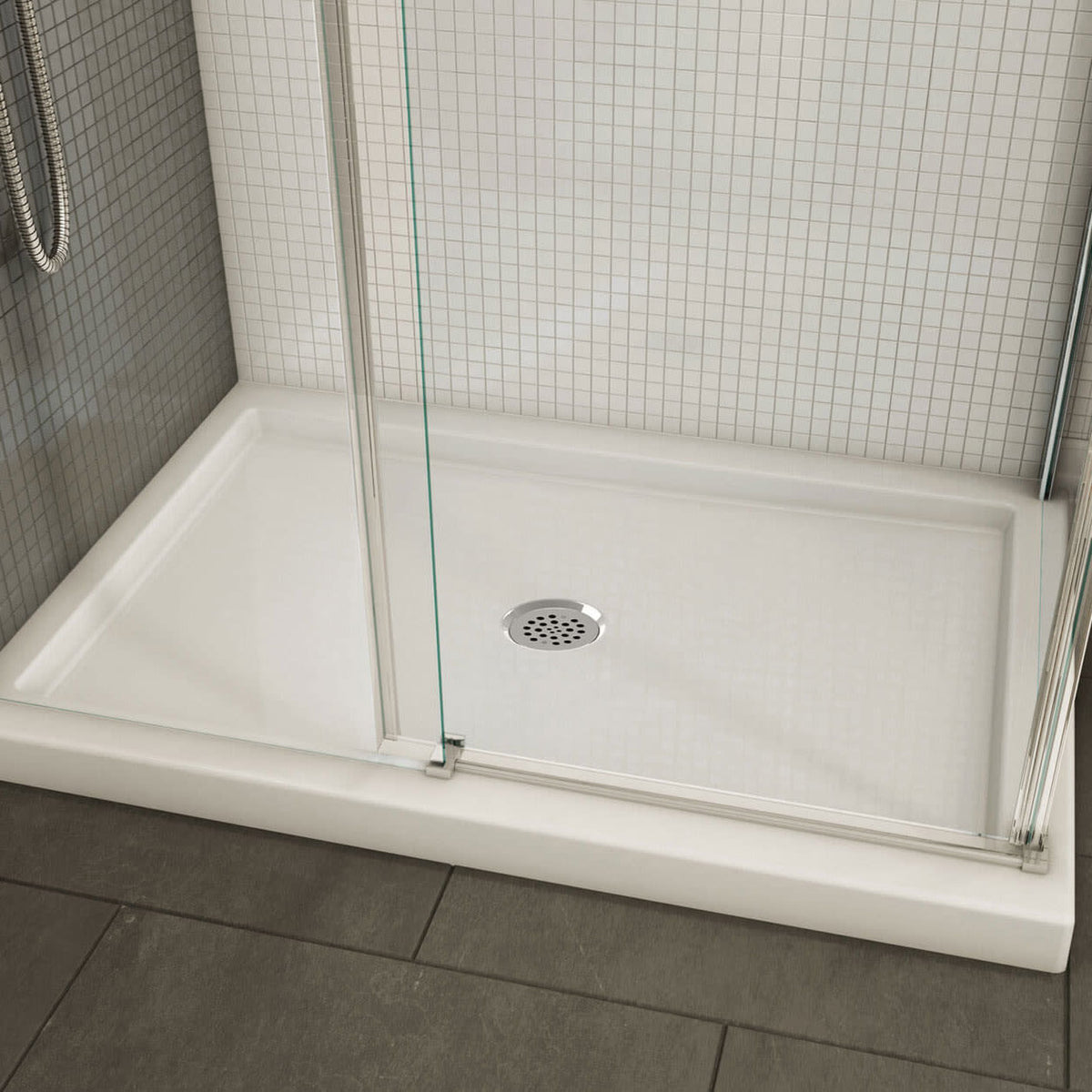 Maax B3Round 4836 Acrylic Shower Base in White with Center Drain - image 5