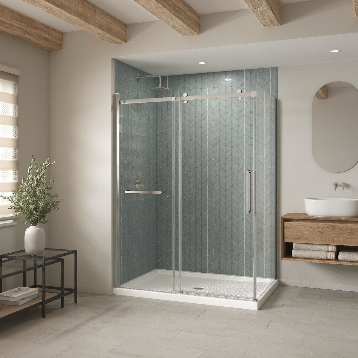Maax B3Round 6042 Acrylic Shower Base in White with Anti-slip Bottom with Center Drain - image 4