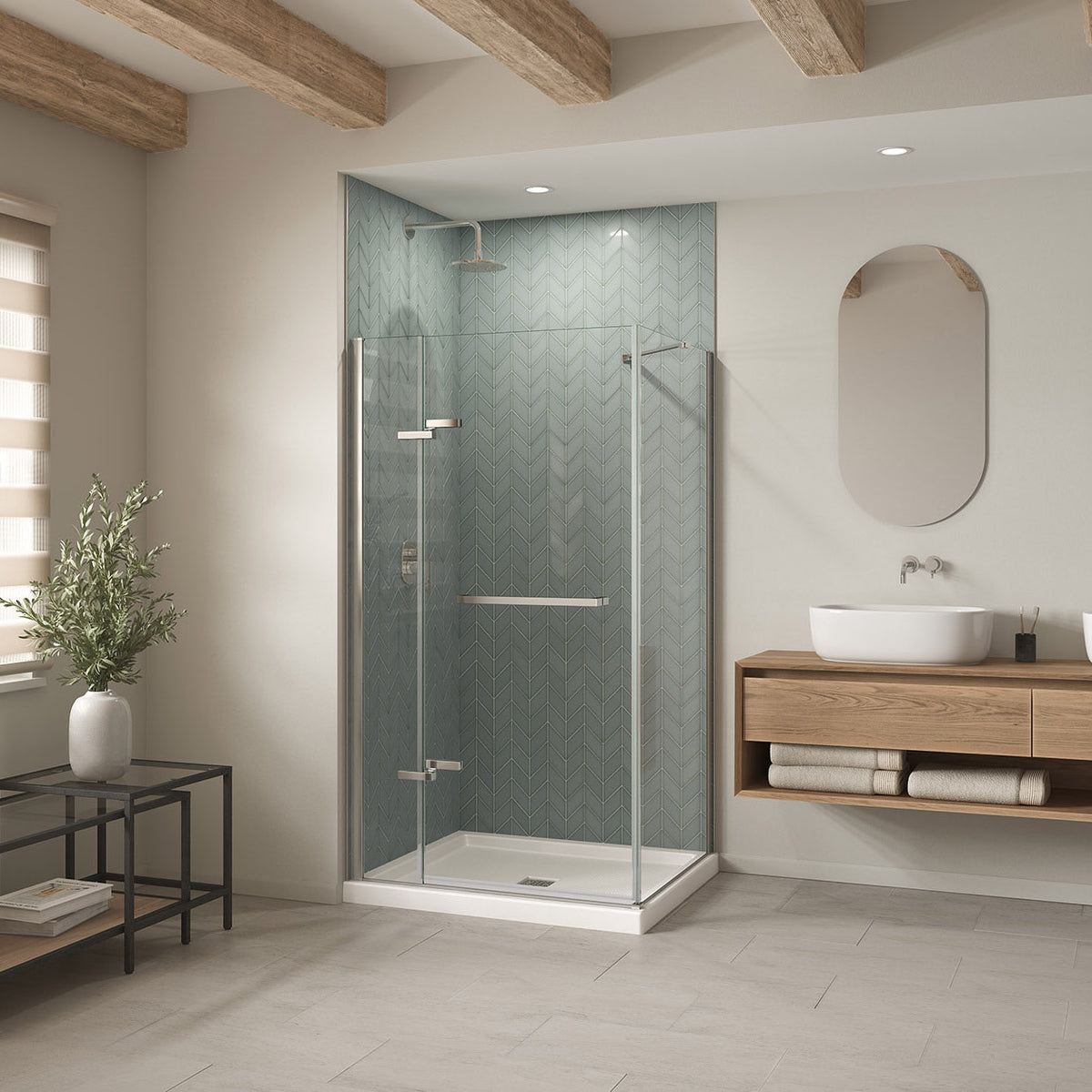 Maax B3Square 4236 Acrylic Shower Base in White with Center Drain - image 16