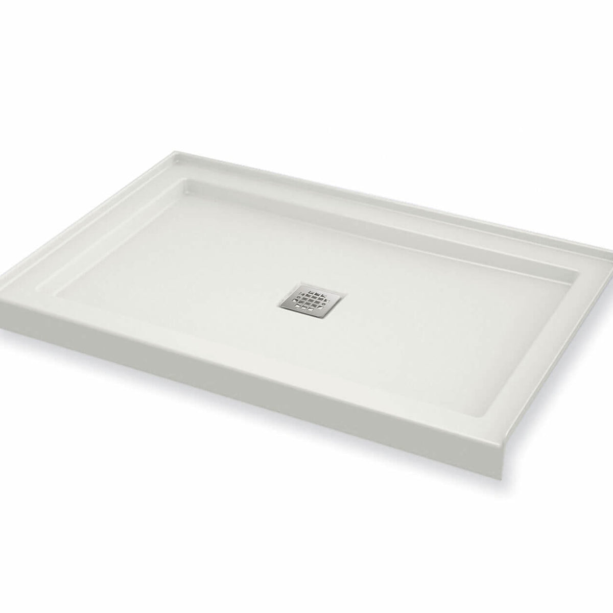 Maax B3Square 4832 Acrylic Shower Base in White with Center Drain - image 3