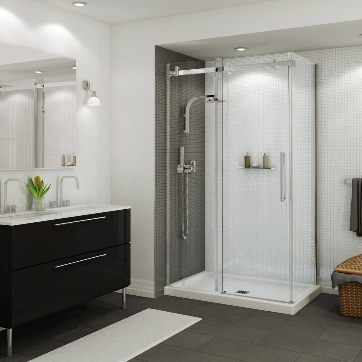 Maax B3Square 4832 Acrylic Shower Base in White with Center Drain - image 6