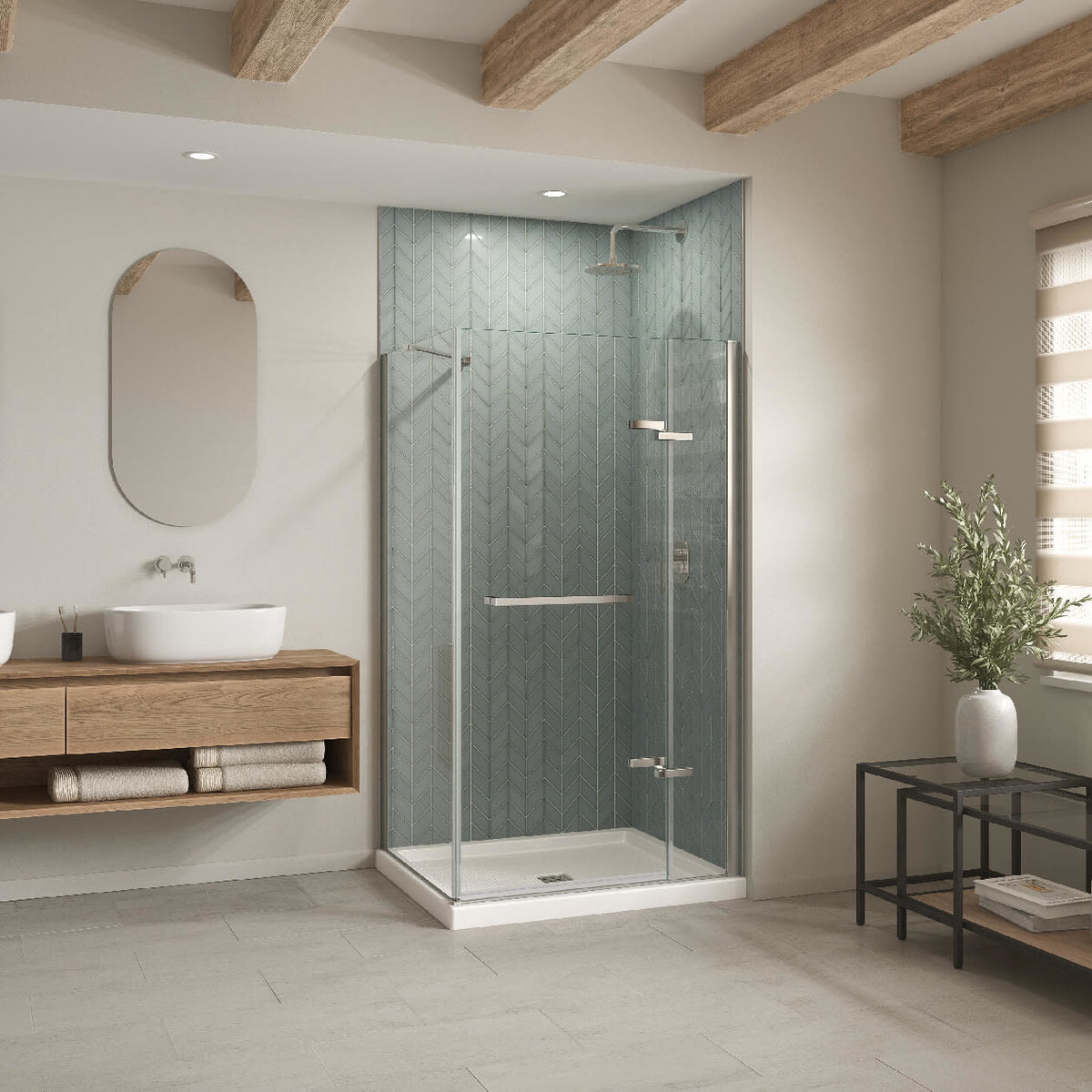 Maax B3Square 4834 Acrylic Shower Base in White with Center Drain - image 24