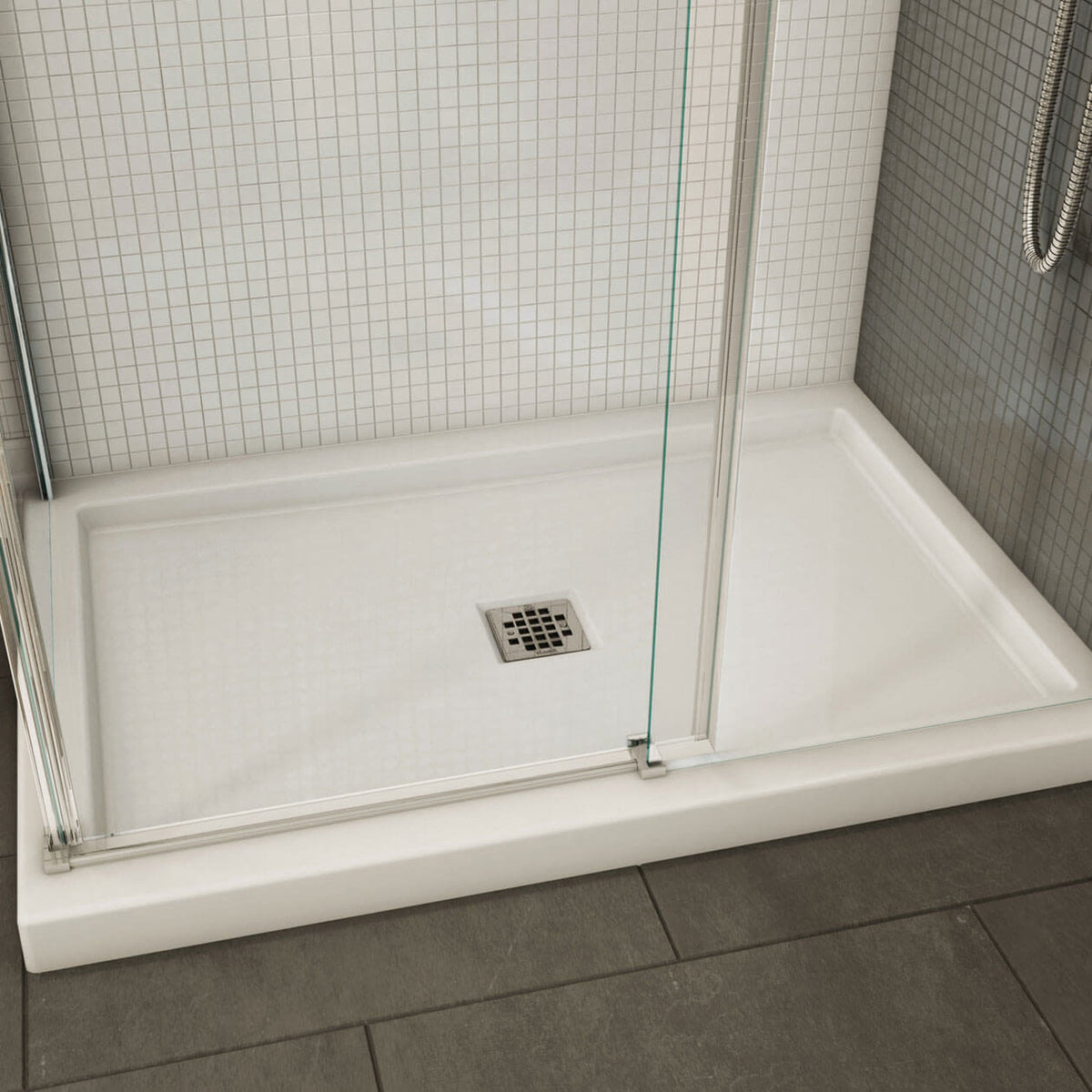 Maax B3Square 4836 Acrylic Shower Base in White with Center Drain - image 10