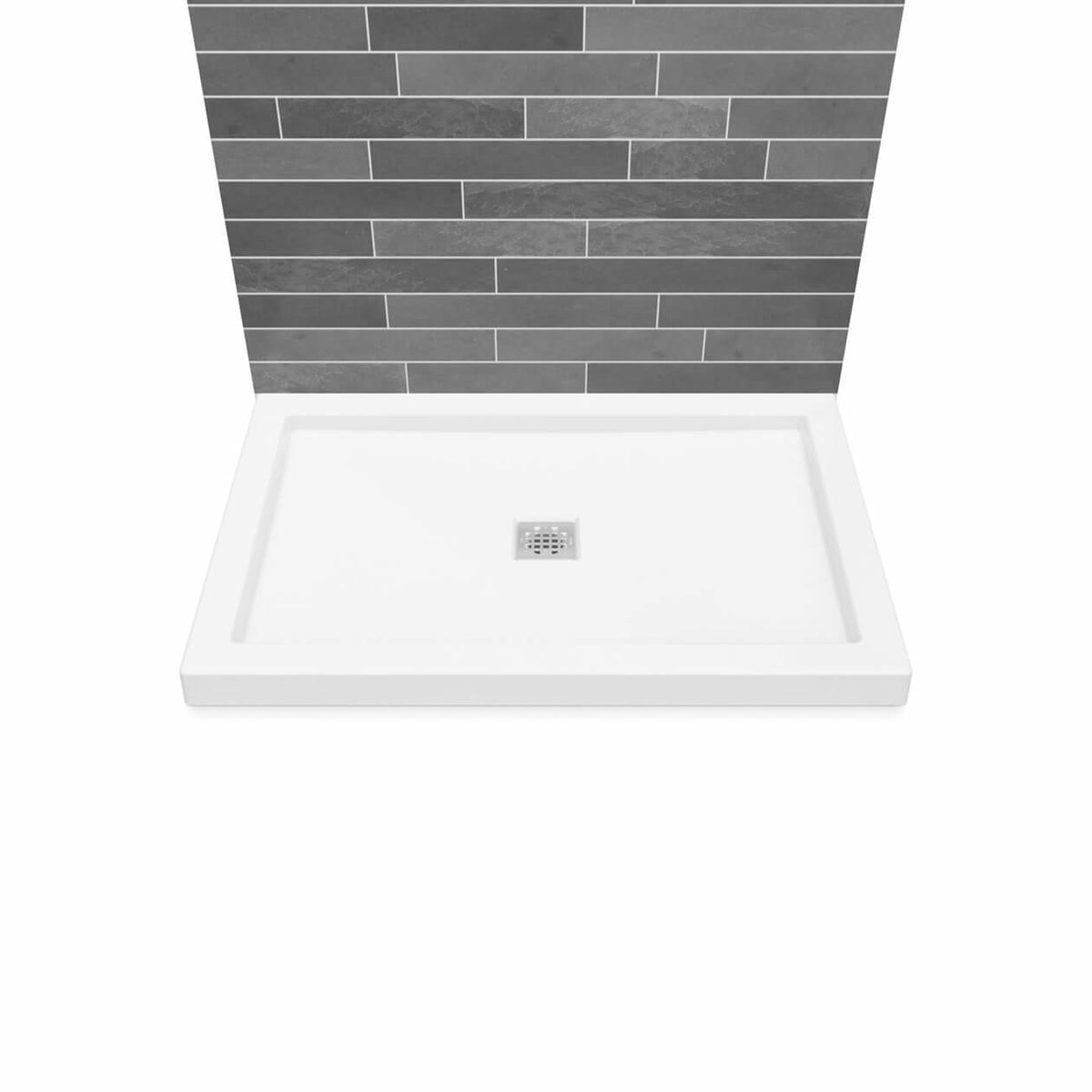 Maax B3Square 4836 Acrylic Shower Base in White with Center Drain - image 15