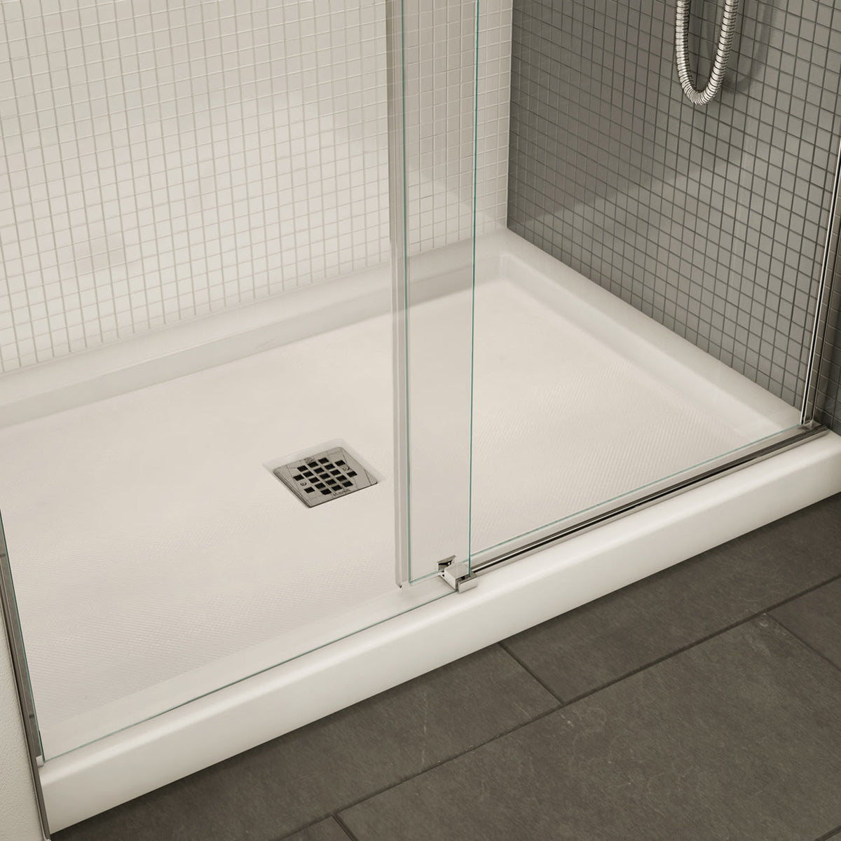 Maax B3Square 4836 Acrylic Shower Base in White with Center Drain - image 20