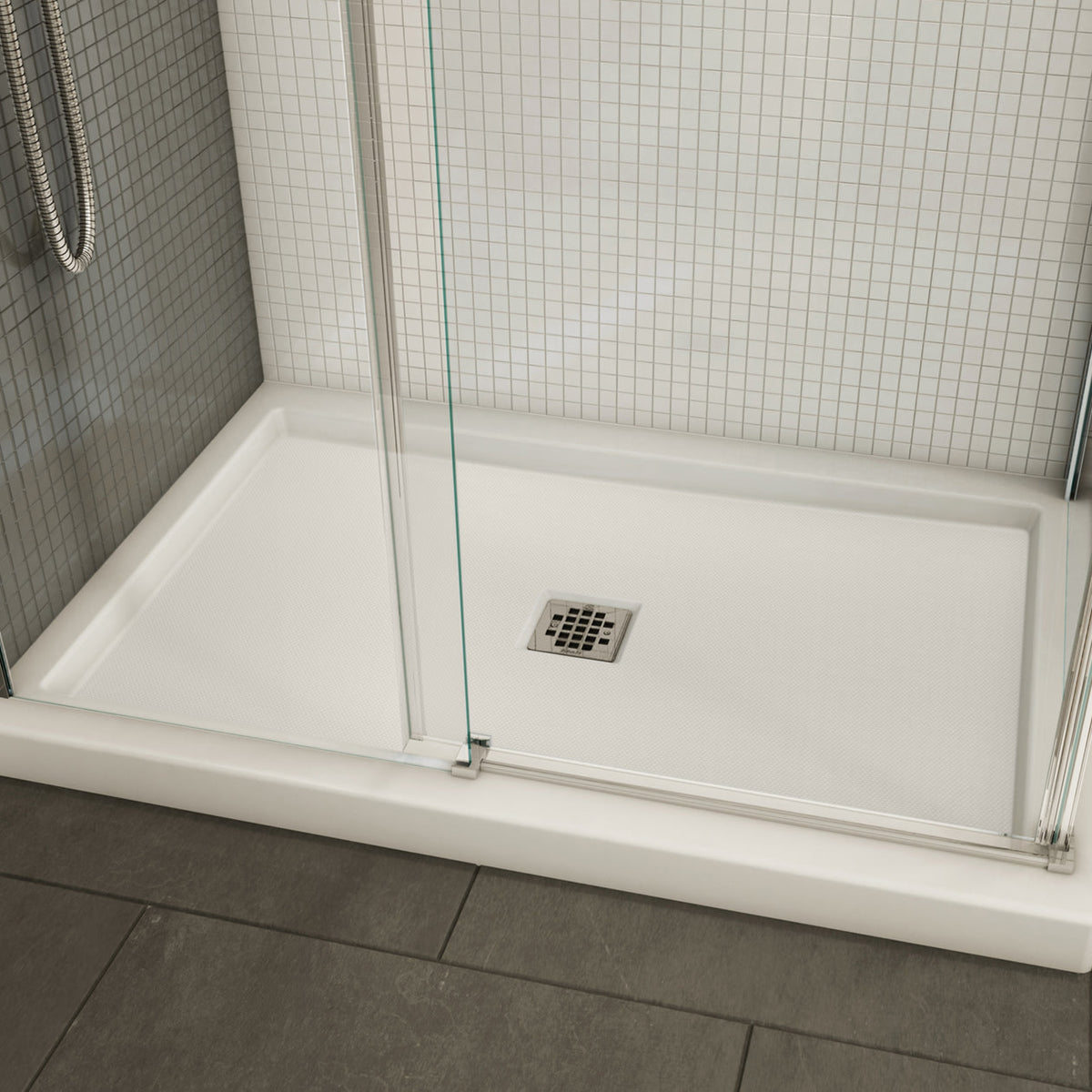 Maax B3Square 4836 Acrylic Shower Base in White with Center Drain - image 24