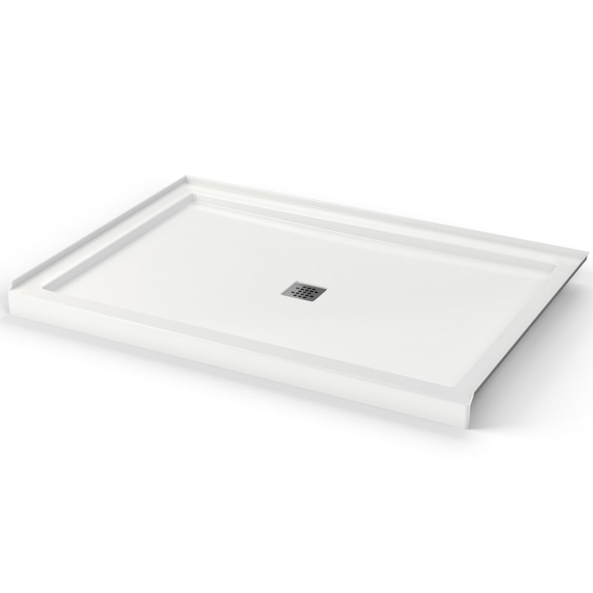 Maax B3Square 6042 Acrylic Shower Base in White with Center Drain - image 3