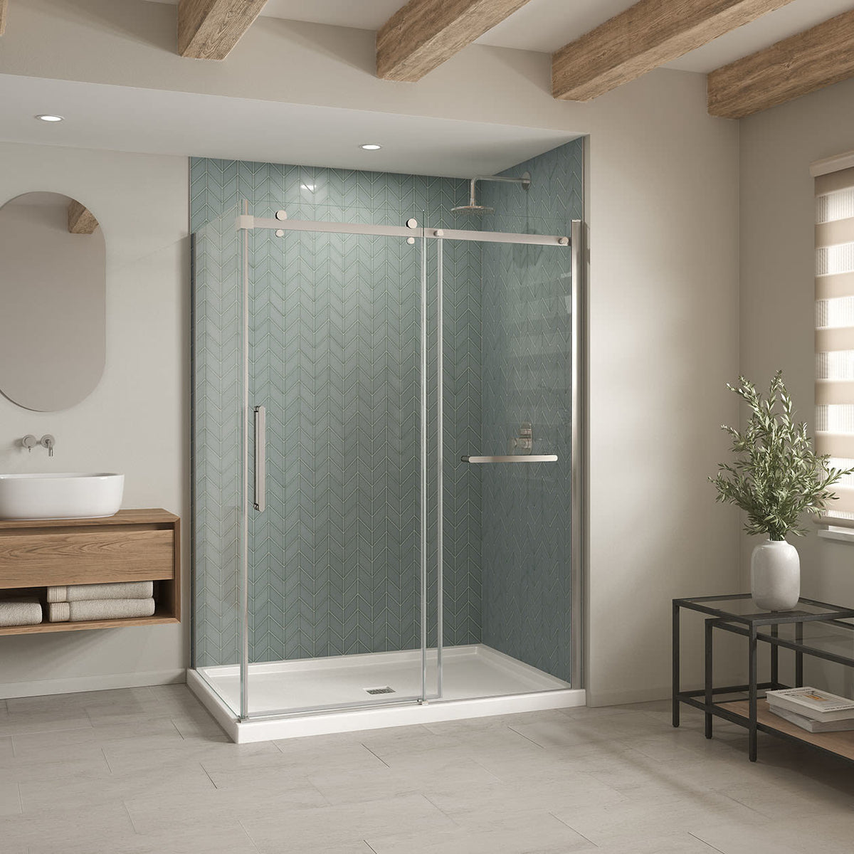 Maax B3Square 6042 Acrylic Shower Base in White with Center Drain - image 9