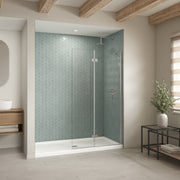 Maax B3Square 7236 Acrylic Shower Base in White with Center Drain