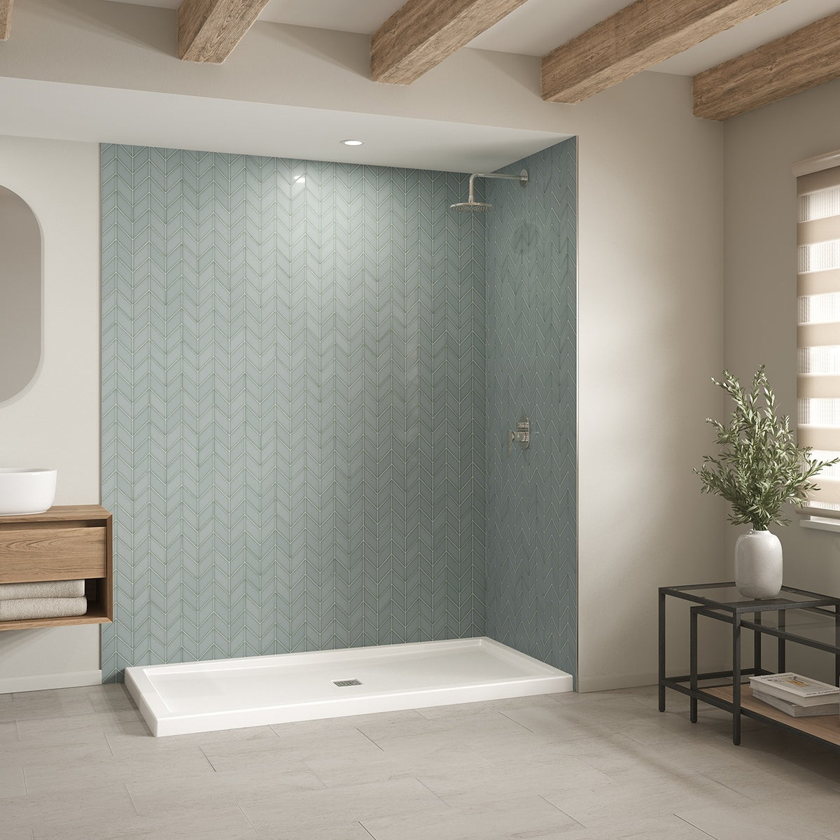 Maax B3Square 7236 Acrylic Shower Base in White with Center Drain - image 10