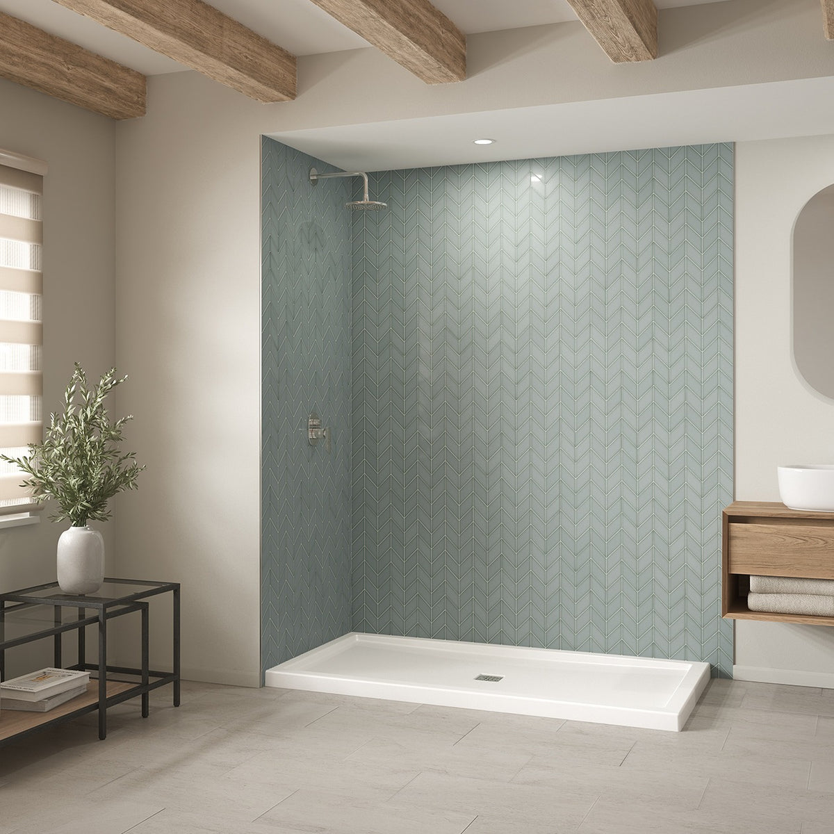 Maax B3Square 7236 Acrylic Shower Base in White with Center Drain - image 6