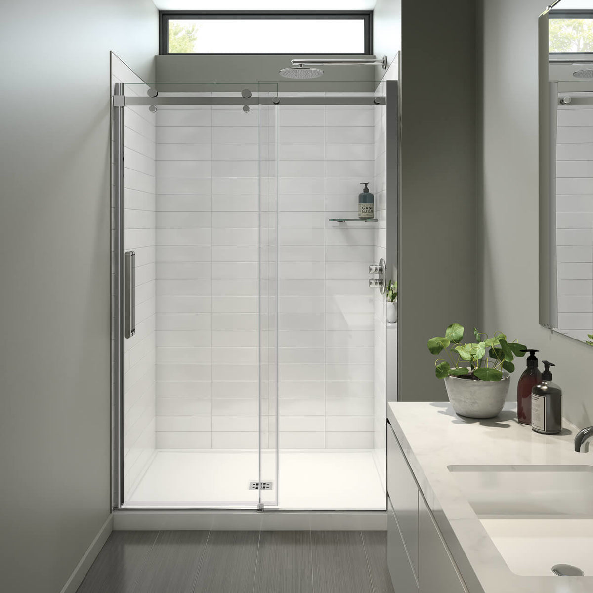 Maax B3X 4836 Acrylic Alcove Shower Base with Center Drain in White