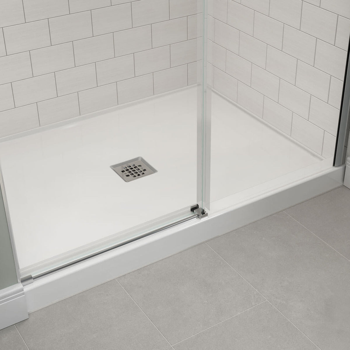 Maax B3X 4836 Acrylic Alcove Shower Base with Center Drain in White - image 2