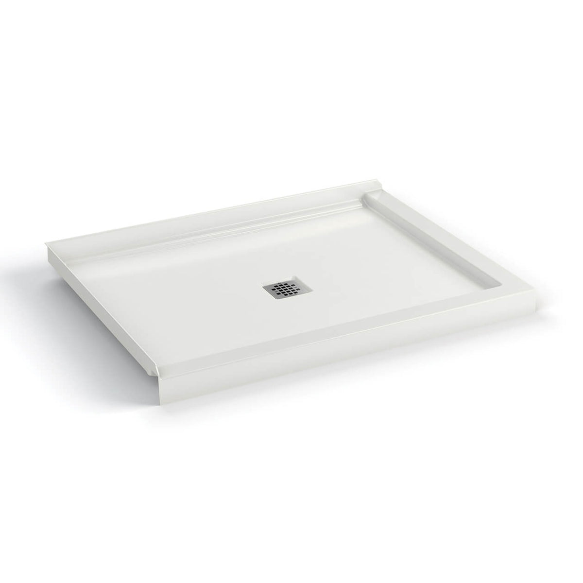 Maax B3X 4836 Acrylic Corner Left Shower Base with Center Drain in White - image 2