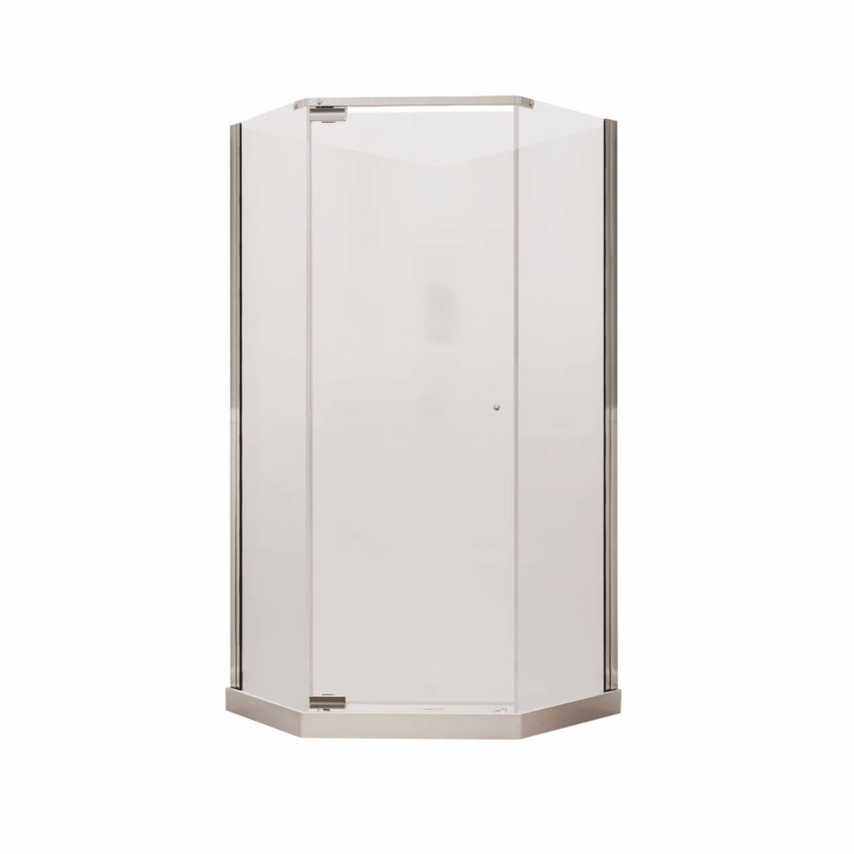 Maax Begonia Pebble 36 x 36 Polystyrene Center Drain Shower Kit in White with Pebble glass in Chrome - image 4