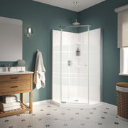 Maax Begonia Soho 36 x 36 Polystyrene Center Drain Shower Kit in White with Soho glass in Chrome