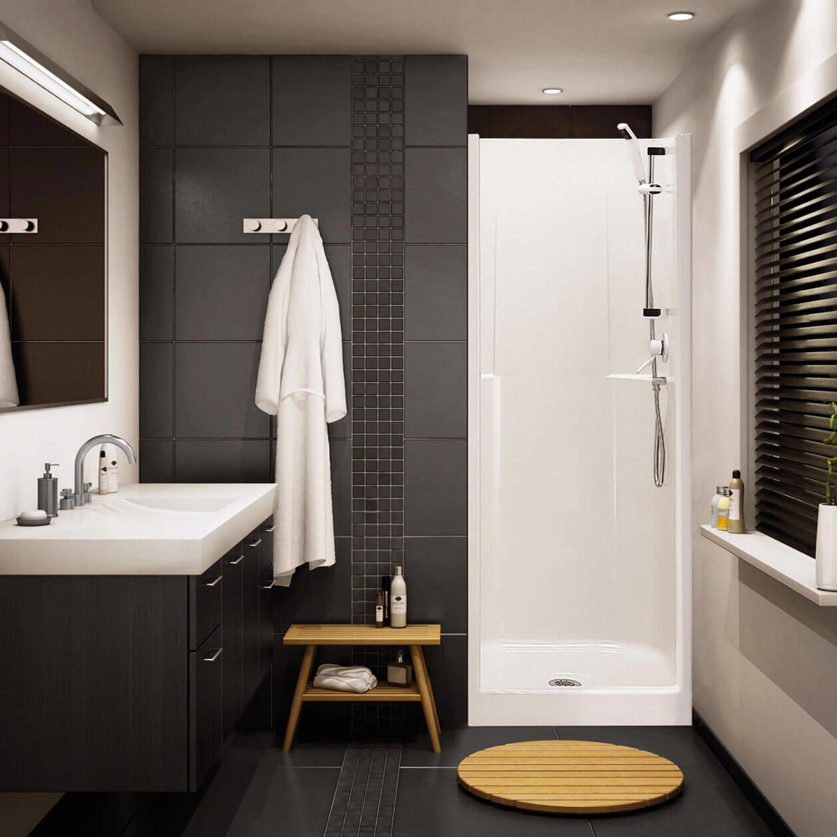 Maax Biarritz 40 30 x 32 AcrylX Alcove Center Drain One-Piece Shower in White