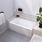 Maax Bosca 6030 IFS AFR Acrylic Alcove Bathtub in White with Linear Overflow