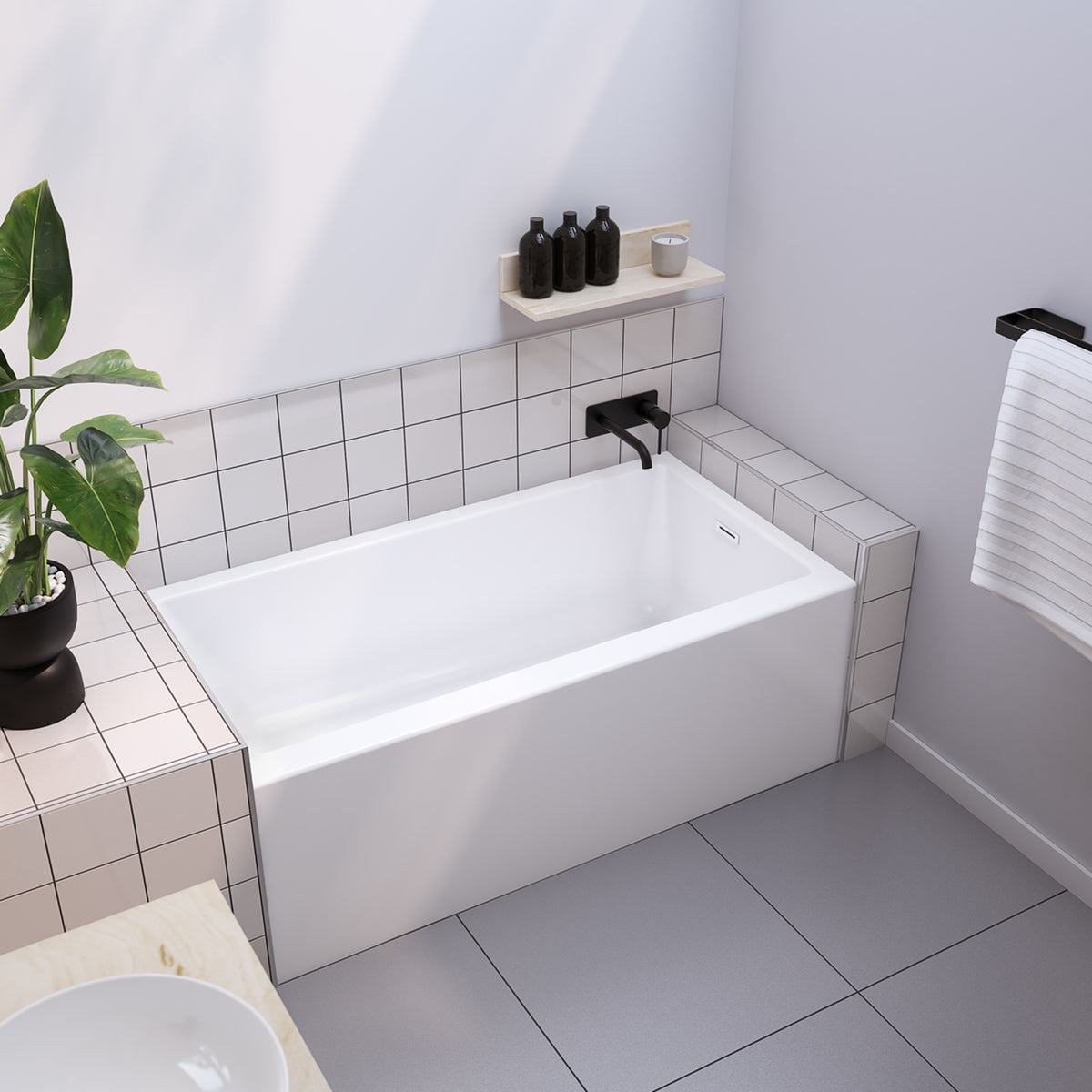 Maax Bosca 6030 IFS AFR Acrylic Alcove Bathtub in White with Linear Overflow - image 6