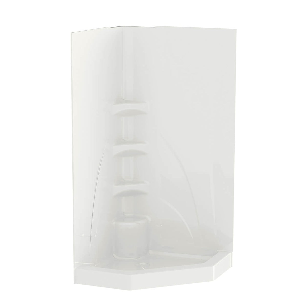 Maax Brio II 40 x 40 Acrylic Corner Center Drain One-Piece Shower in White - image 2