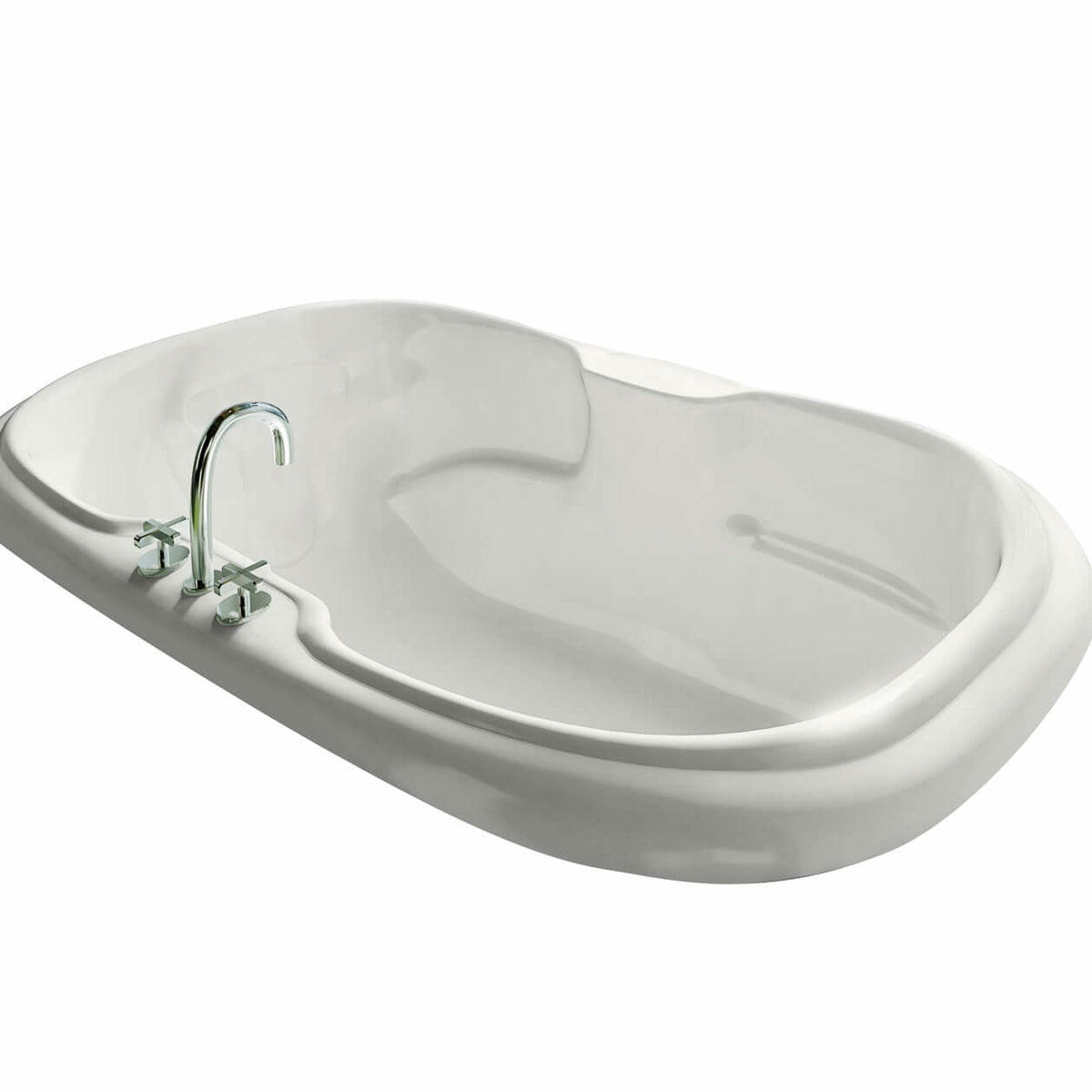Maax Calla 6642 Acrylic Drop-in Center Drain Combined & Bathtub in White - image 3