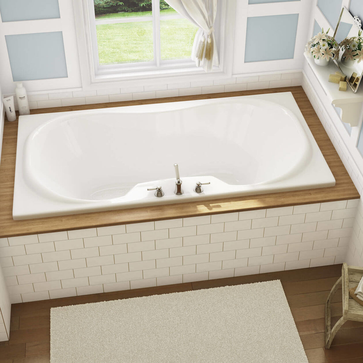 Maax Cambridge 72 x 36 Acrylic Drop-in Center Drain Bathtub in White