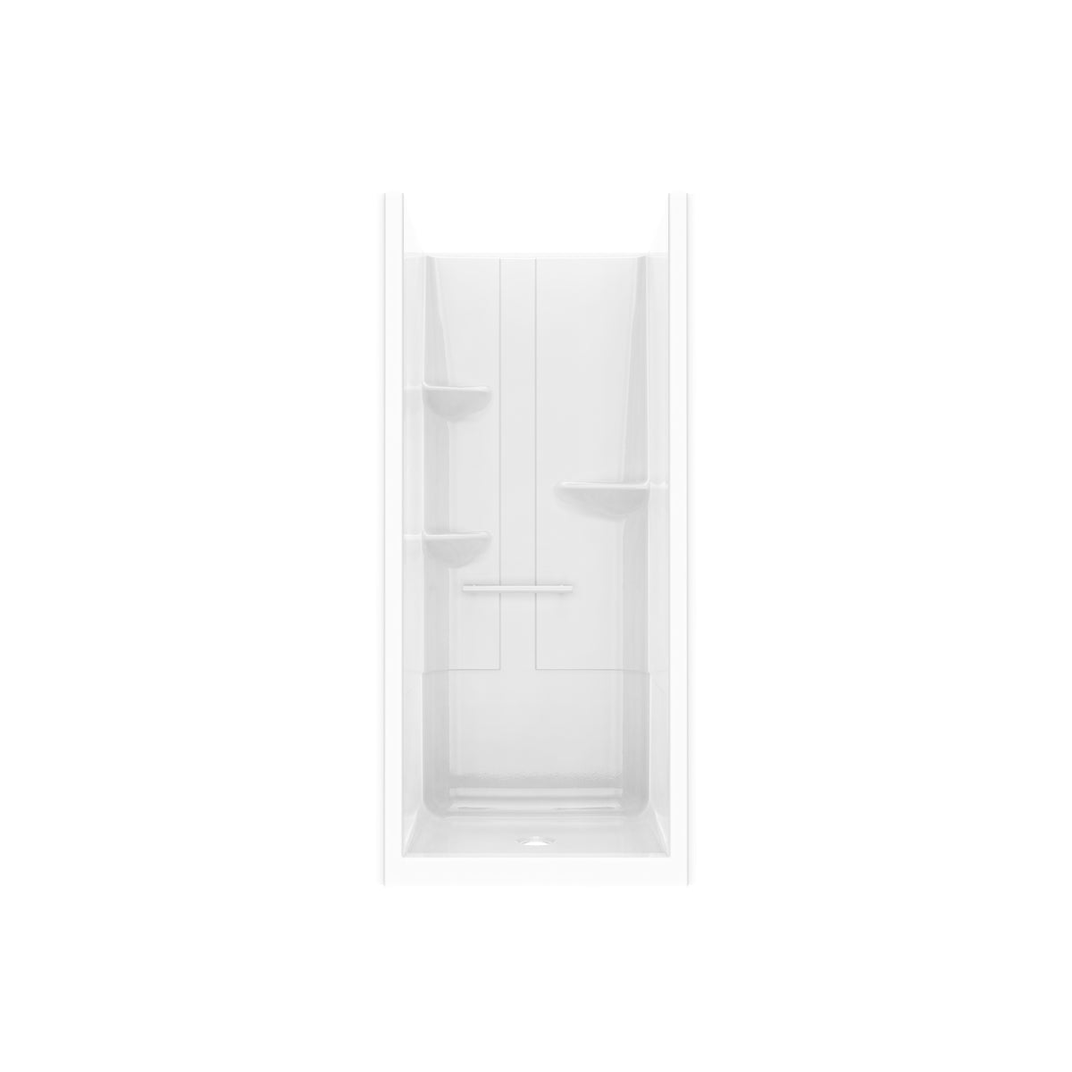 Maax Camelia SH-3636 Acrylic Alcove Center Drain No Seat One-Piece Shower in White - image 3