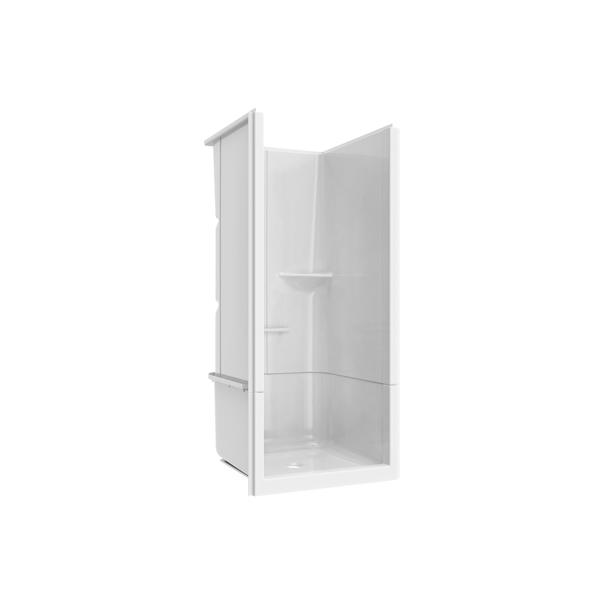 Maax Camelia SH-3636 Acrylic Alcove Center Drain No Seat Two-Piece Shower in White - image 5