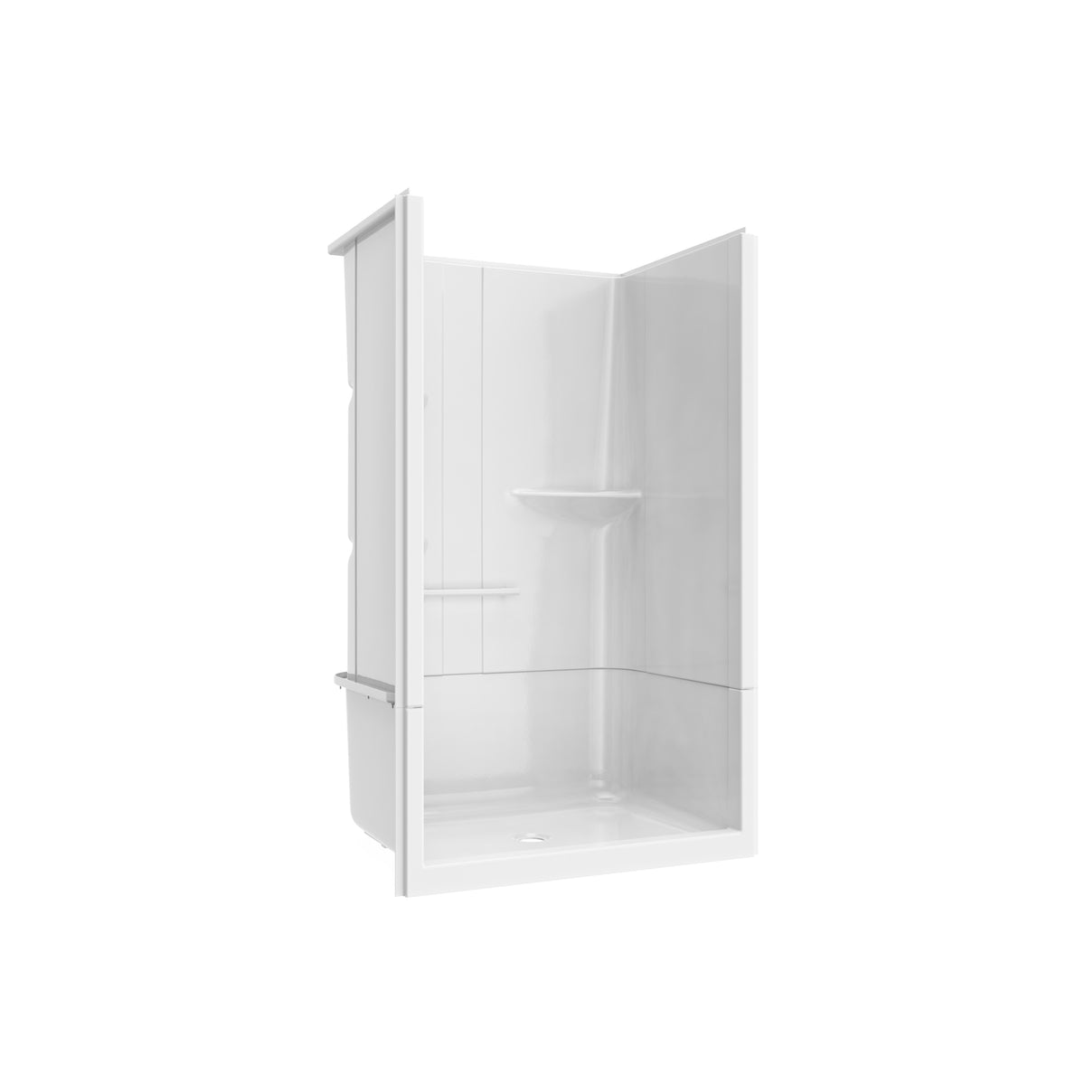 Maax Camelia SH-4834 Acrylic Alcove Center Drain Left Molded Seat Two-Piece Shower in White - image 5
