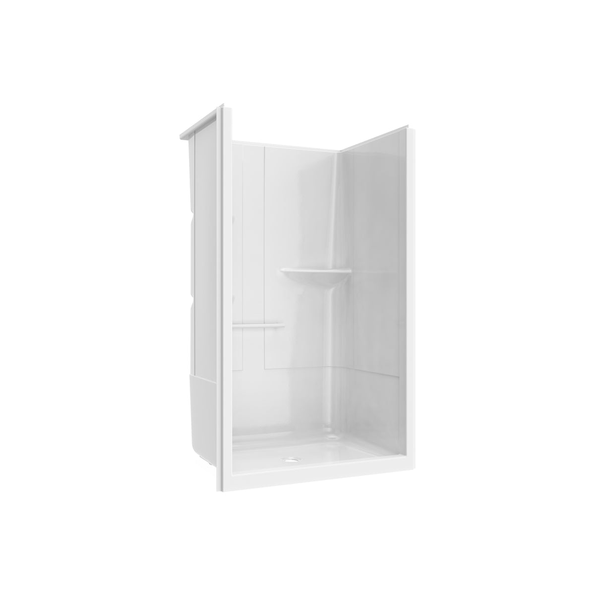 Maax Camelia SH-4834 Acrylic Alcove Center Drain Right Molded Seat One-Piece Shower in White - image 5