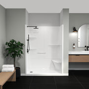 Maax Camelia SH-6034 Acrylic Alcove Left and Right Molded Seat One-Piece Shower in White