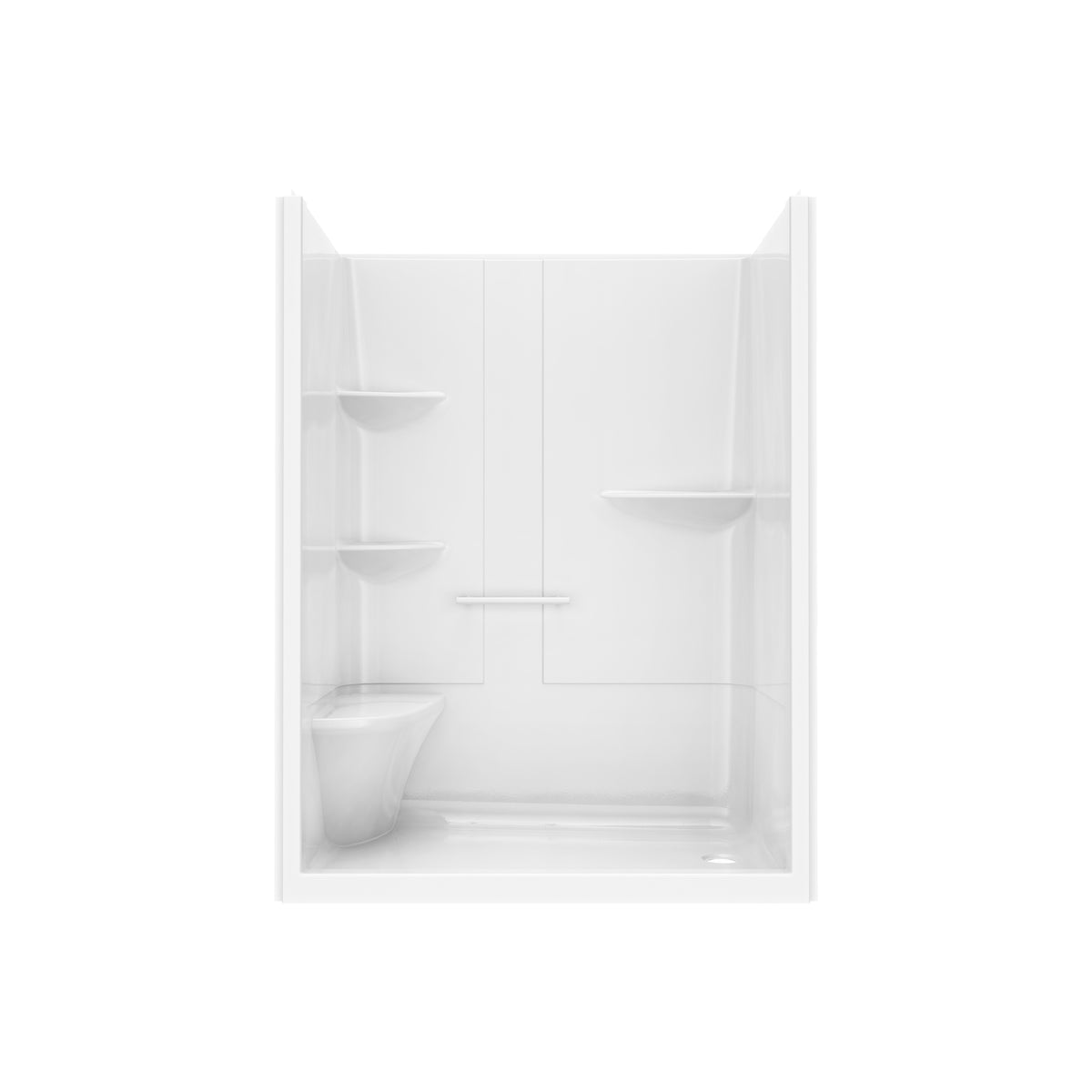 Maax Camelia SH-6034 Acrylic Alcove Left and Right Molded Seat One-Piece Shower in White - image 13
