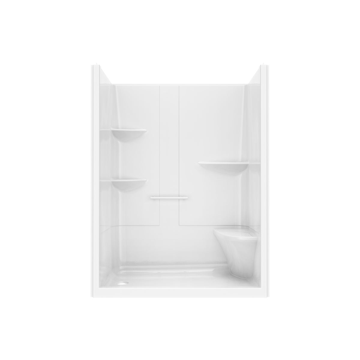 Maax Camelia SH-6034 Acrylic Alcove Left and Right Molded Seat One-Piece Shower in White - image 3