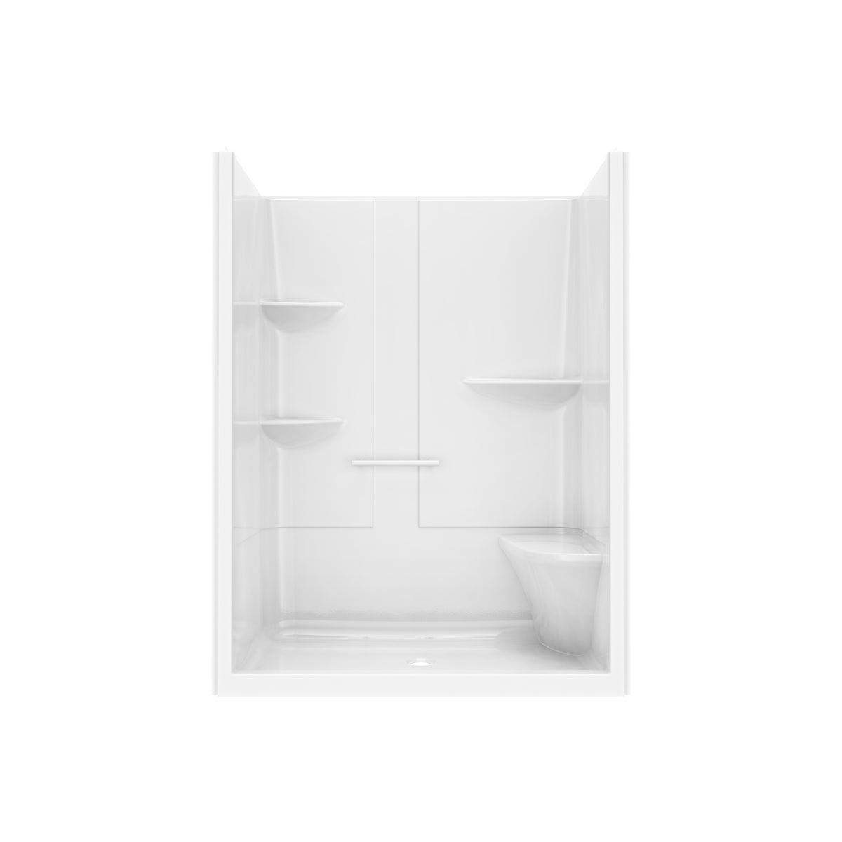 Maax Camelia SH-6034 Acrylic Alcove Left and Right Molded Seat One-Piece Shower in White - image 38