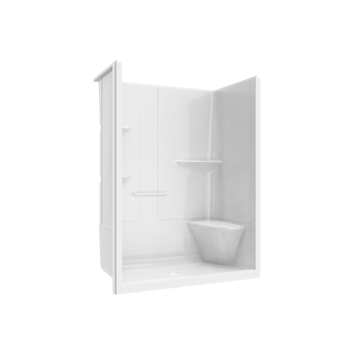 Maax Camelia SH-6034 Acrylic Alcove Left and Right Molded Seat One-Piece Shower in White - image 40