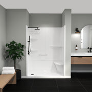 Maax Camelia SH-6034 Acrylic Alcove Left and Right Molded Seat Two-Piece Shower in White