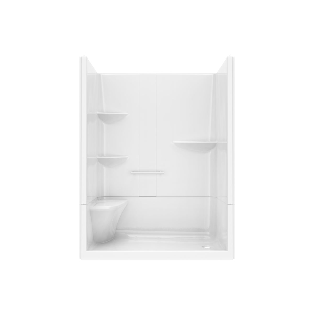 Maax Camelia SH-6034 Acrylic Alcove Left and Right Molded Seat Two-Piece Shower in White - image 13