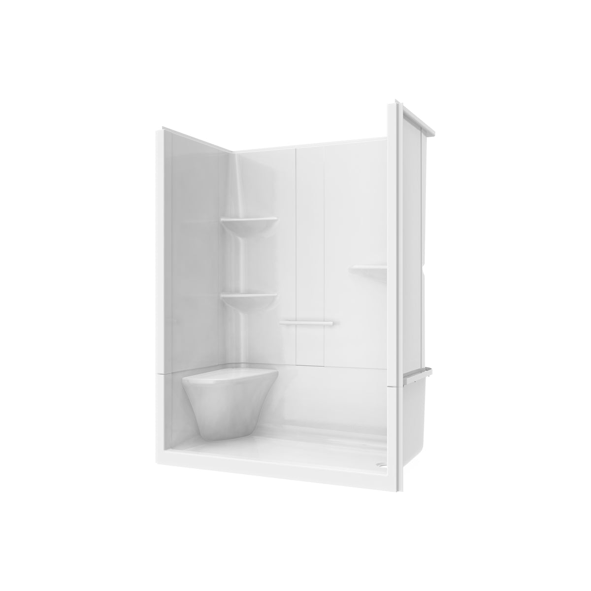Maax Camelia SH-6034 Acrylic Alcove Left and Right Molded Seat Two-Piece Shower in White - image 15