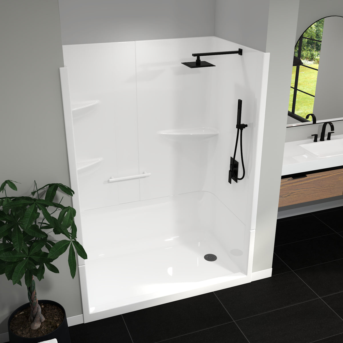 Maax Camelia SH-6034 Acrylic Alcove Left and Right Molded Seat Two-Piece Shower in White - image 19