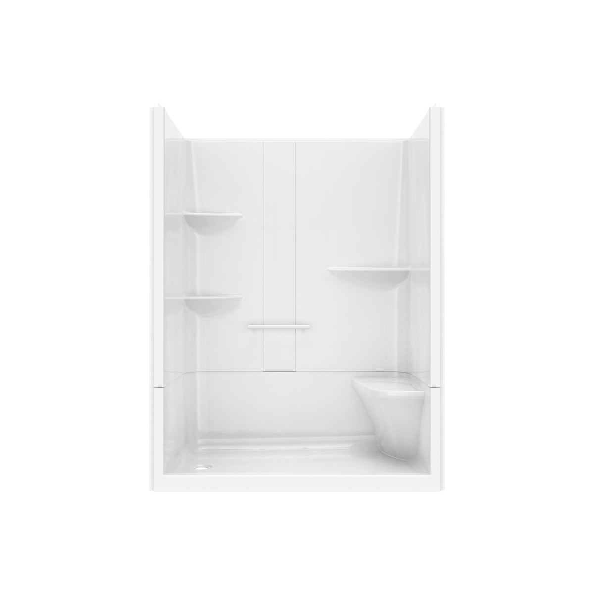 Maax Camelia SH-6034 Acrylic Alcove Left and Right Molded Seat Two-Piece Shower in White - image 3