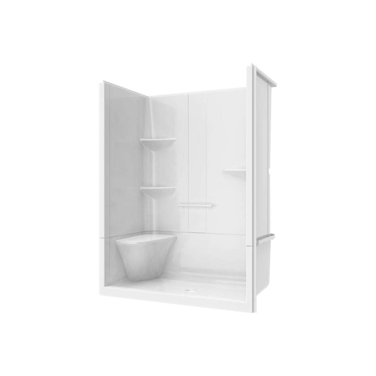 Maax Camelia SH-6034 Acrylic Alcove Left and Right Molded Seat Two-Piece Shower in White - image 35